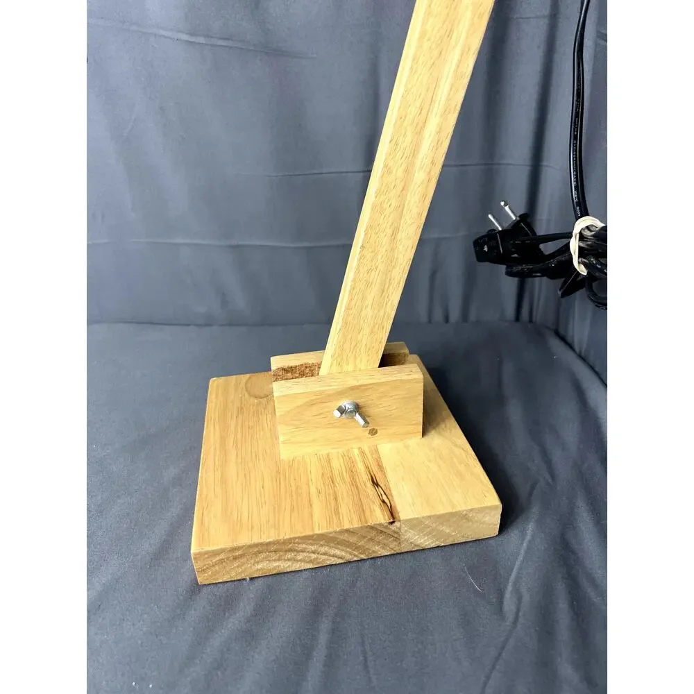 Modern Wood and Metal Geometric Lamp